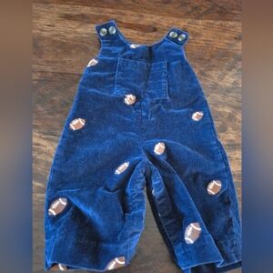 Classic Prep Navy Overalls with Football Design